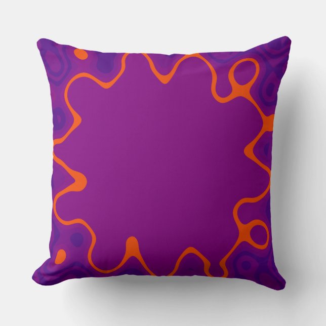 Coussin Art abstrait orange violet (Recto)