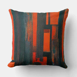 Coussin Art Abstrait rouge et noir
