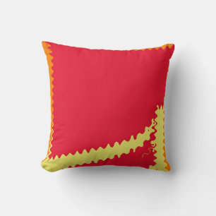 Coussin Art Abstrait rouge orange jaune rétro