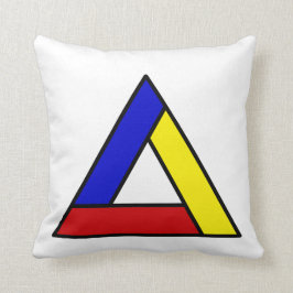 Coussin Art abstrait triangulaire inspiré de Mondrian