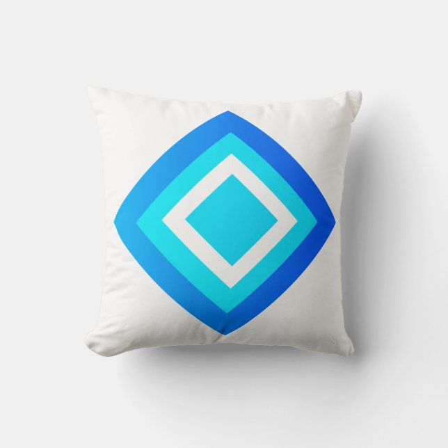 Coussin Art Abstrait Turquoise Clair Vert Bleu Blanc (Recto)