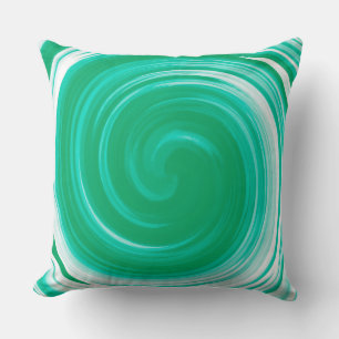 Coussin Art Abstrait Turquoise Moderne