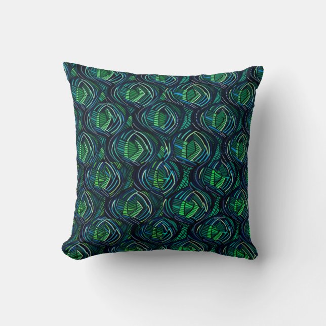 Coussin art abstrait vert (Recto)