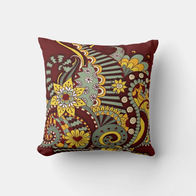 Coussin Art artistique-dessin de gribouillis (Recto)