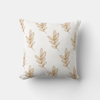 Coussin Art botanique organique de feuille de sauge serein