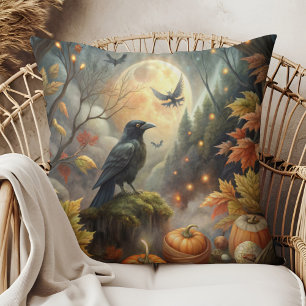 Coussin Art d'automne du Corbeau citrouille - Design de fo