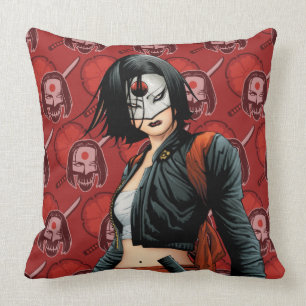 Coussin Art de bande dessinée du peloton Katana de