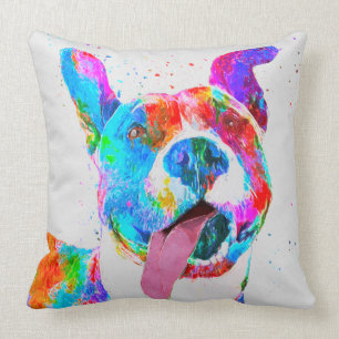 Coussin Art de bruit coloré de Terrier de pitbull