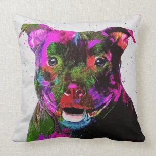 Coussin Art de bruit coloré du Staffordshire Terrier