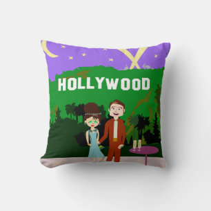 Coussin Art de caractère rétro romantique d'Hollywood