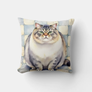 Coussin Art de carrelage à l'aquarelle British Shorthair