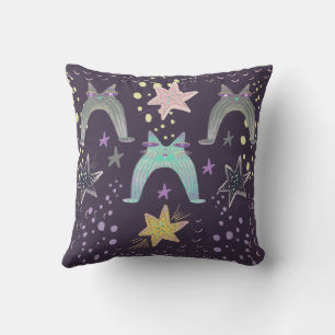 Coussin art de chat arc-en-ciel 