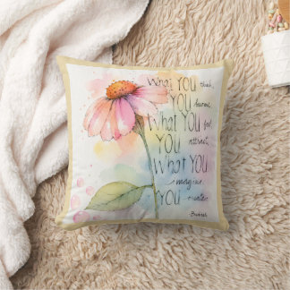 Coussin Art de citation de fleurs sauvages aquarelle inspi