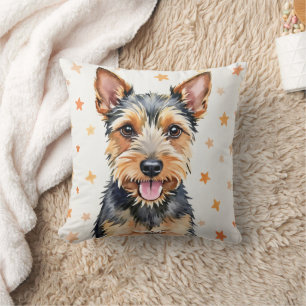 Coussin Art de dégradé de désert d'aquarelle d'Azawakh