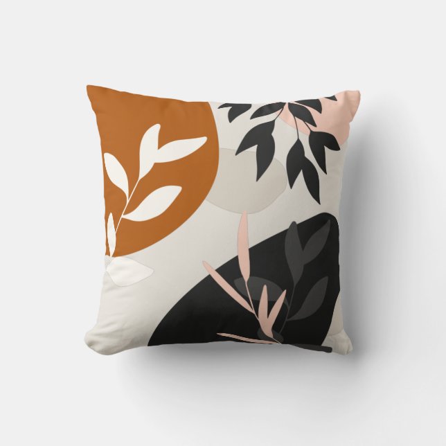Coussin Art de feuilles abstraites (Recto)