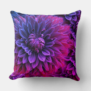Coussin Art de fleur fractale vibrante