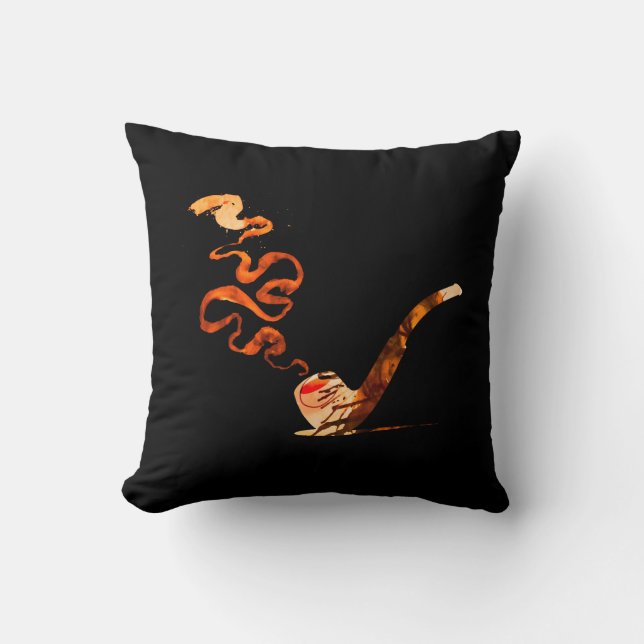 Coussin Art de fumer la pipe (Chaud : Noir + Blanc) (Recto)