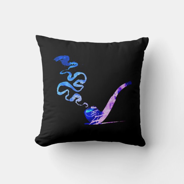 Coussin Art de fumer la pipe (Miami: Noir) (Recto)