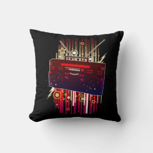 Coussin Art de haut-parleur rétro vibrant avec pop musique