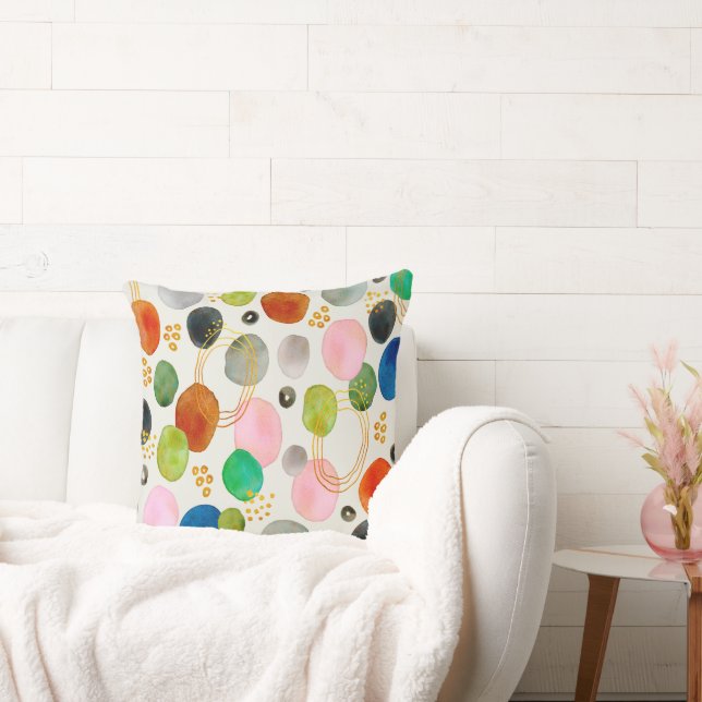 Coussin Art de la Parties scintillant d'or de galets Abstr (Canapé)