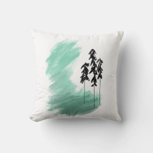 Coussin art de l'arbre vert scandinave simple moderne ment