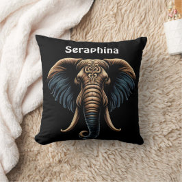 Coussin Art de l'éléphant de l'aube fleuri