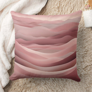 Coussin Art de l'IA rose de plage