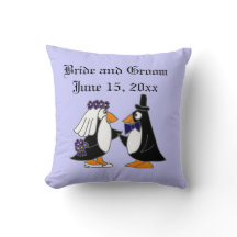 Art de mariage de pingouin de jeunes mariés