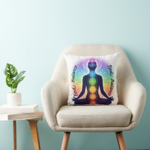 Coussin Art de méditation des Chakras Sept Symboles Colo