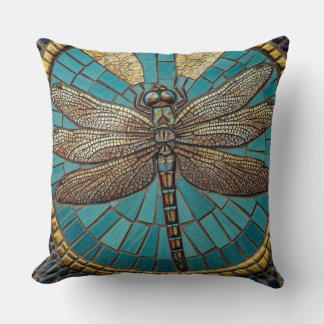 Coussin Art de mosaïque Libellule