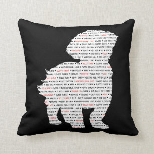 Coussin Art de mot de Shih Tzu