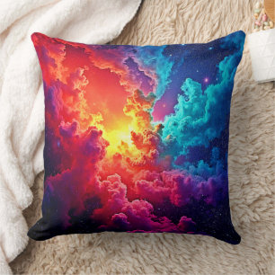 Coussin Art de nébuleuse vibrante : Couleur cosmique