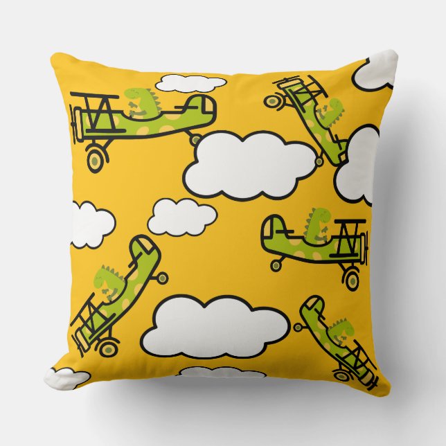 Coussin Art de nurserie de pilote de dinosaure animal (Recto)