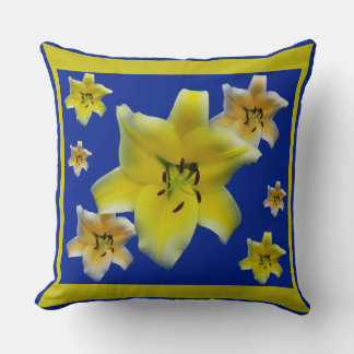 Coussin Art de photo macro de fleur de lys jaune minimalis