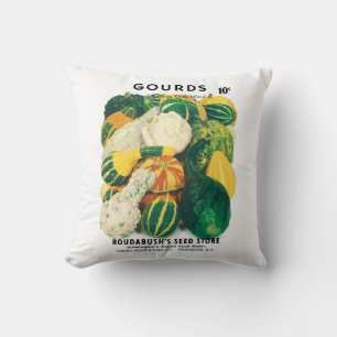 Coussin Art de pochette de graines vintage, gourdes mixtes