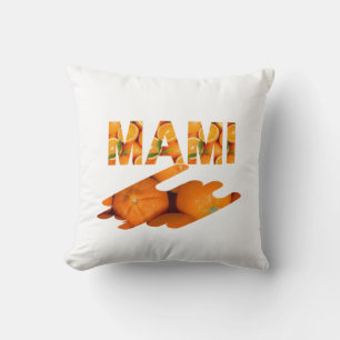 Coussin Art de typographie MAMI Orange