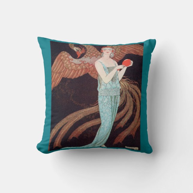 Coussin Art déco, carreau de coton de Nouveau d'art (Recto)