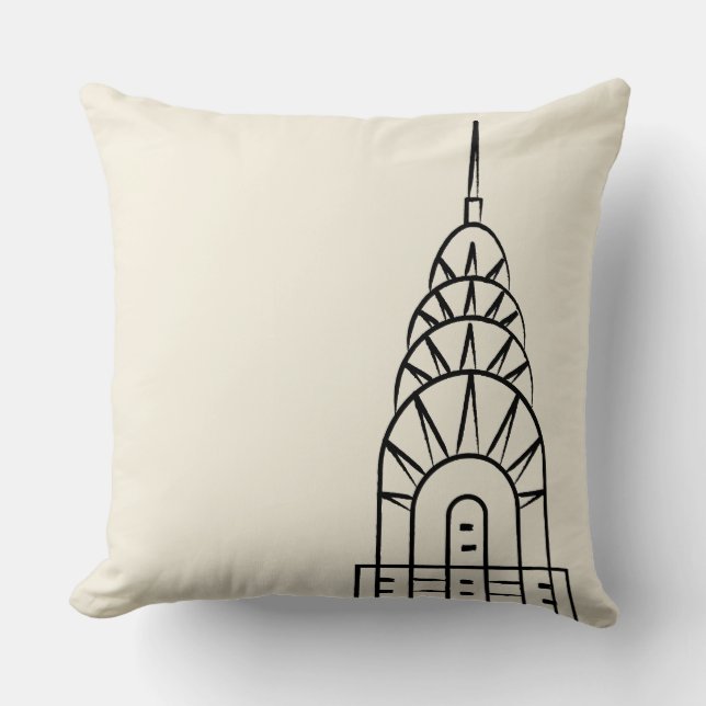 Coussin Art déco Chrysler construisant le carreau dans le (Recto)