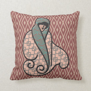 Coussin Art déco Finlandia - caractère laissé - plan