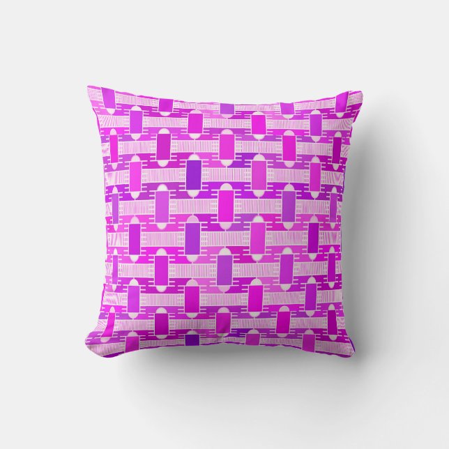 Coussin Art Déco industriel chic - violet, orchidée, lavan (Recto)