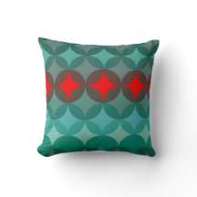 art déco inspiré turquoise & rouge abstrait