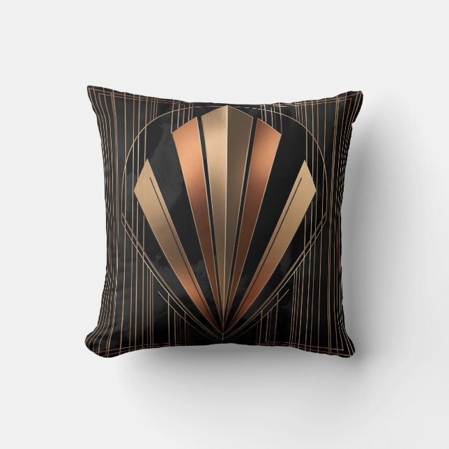Coussin Art Deco Metallic Geometric Elegance (Recto)