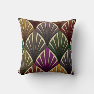 Coussin art déco, nouveau, vert chasseur, bleu marine, jau