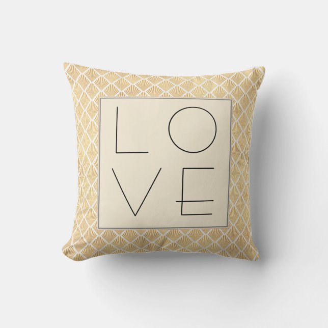 Coussin Art déco or amour (Recto)