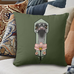 Coussin Art déco Ostrich Green