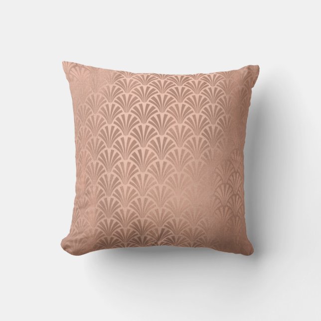 Coussin Art Déco Rose Dieu Cuivre Monochrom Coquillages (Recto)