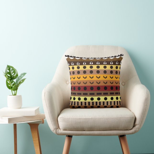 Coussin Art Déco Tribal Coloré (Chaise)