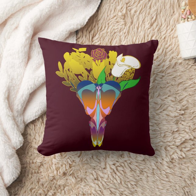 Coussin Art Deco Vase with Golden Flowers (Couverture)