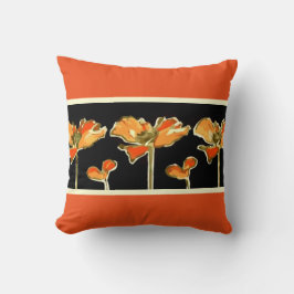 Coussin Art décoratifs Orange Flower Alphonse Mucha Coussi
