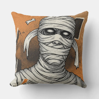 Coussin Art d'horreur de momie enveloppée
